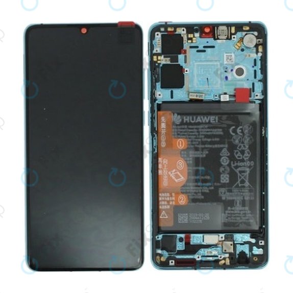 Huawei Honor 20e - LCD Displej + Dotykové Sklo + Rám + Baterie (Phantom Blue) - 02353QEN Genuine Service Pack