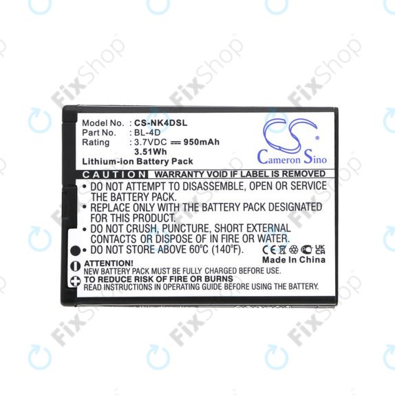 Baterie pro Nokia N97 Mini, E5, E7, BLU Hero 2, 950mAh, Li-Ion, 3.7V, BL-4D, HQ