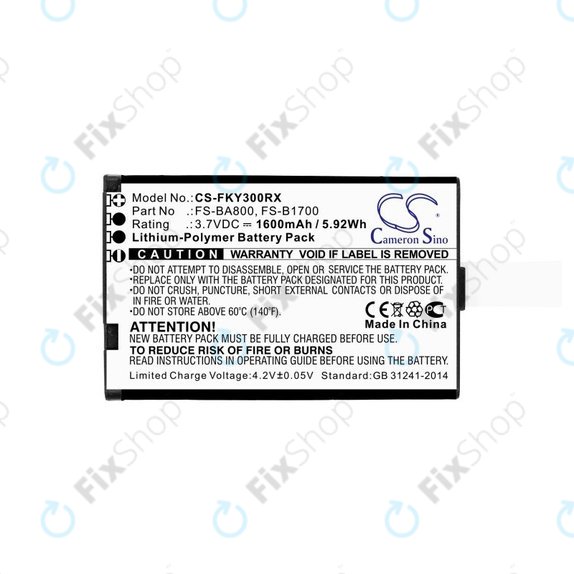 Baterie pro Flysky FA605, FS-GT2B, FS-I10, 1600mAh, Li-Pol, 3.7V, FS-BA800, HQ