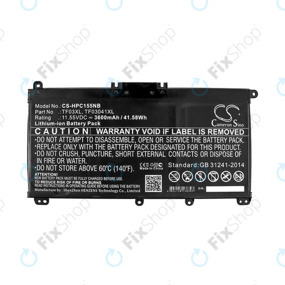 Baterie pro HP Pavilion 14, 15, X360, 3600mAh, Li-Ion, 11.55V, TF03XL, HQ