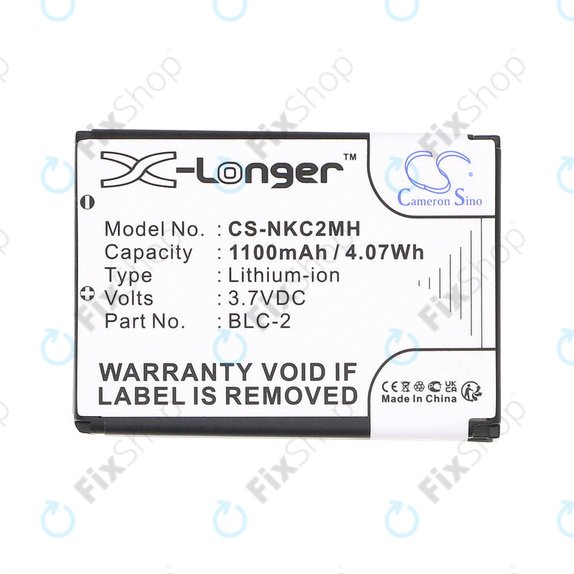 Baterie pro Nokia 3310, 3330, 1220, 1260, 3560, 5510, 6650, 6800, BLC-2, Li-ion, 3.7V, 1100mAh, HQ
