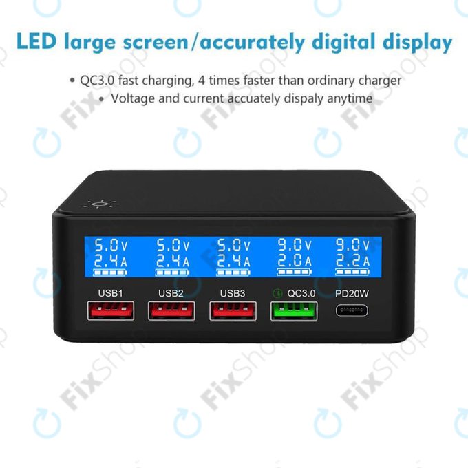 FixPremium - USB Servisní Nabíjecí Stanice s USB 3.0 a USB-C