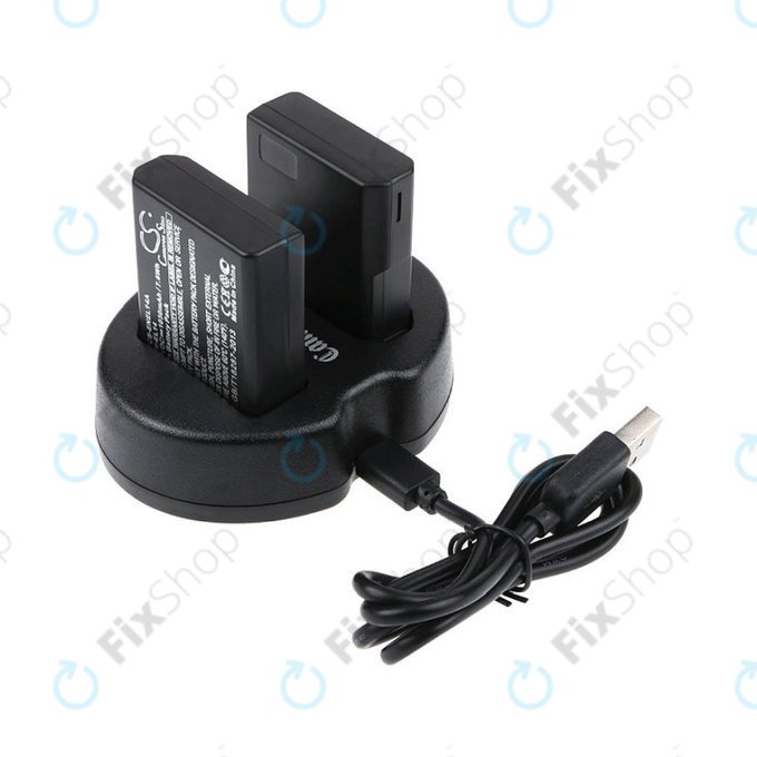 Baterie 2 ks s nabíječkou pro Nikon Coolpix P7000, P7700, D3100, D3200, D5100, 1030mAh, Li-Ion, 7.4V, EN-EL14, HQ