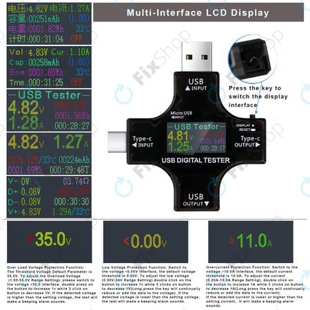 Eversame 2in1 - USB Tester a Multimetr (USB-C a USB 3.0)
