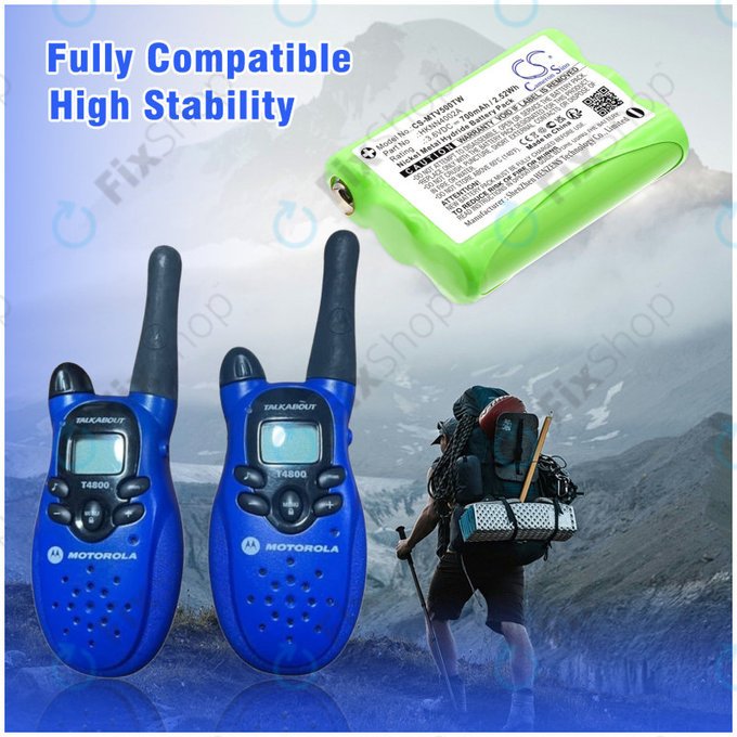 Baterie pro Motorola Talkabout T280, T200, T82, T82 Extreme, 700mAh, Ni-MH, 3.6V, HKNN4002A, HQ