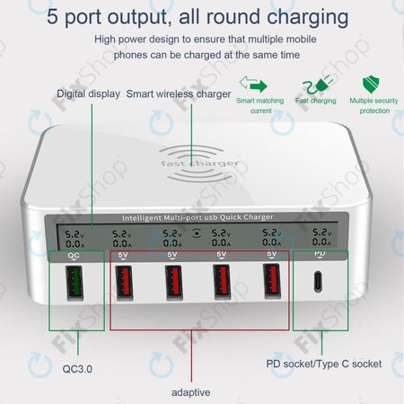 WLX-818F Servisní nabíjecí stanice s USB 3.0 a USB-C