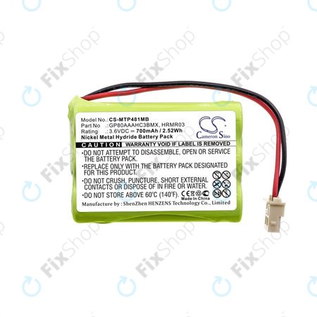 Motorola MBP481, MBP482, MBP483 - Baterie GP80AAAHC3BMX, GP80AAAHC3BMXZ, HRMR03 700mAh HQ
