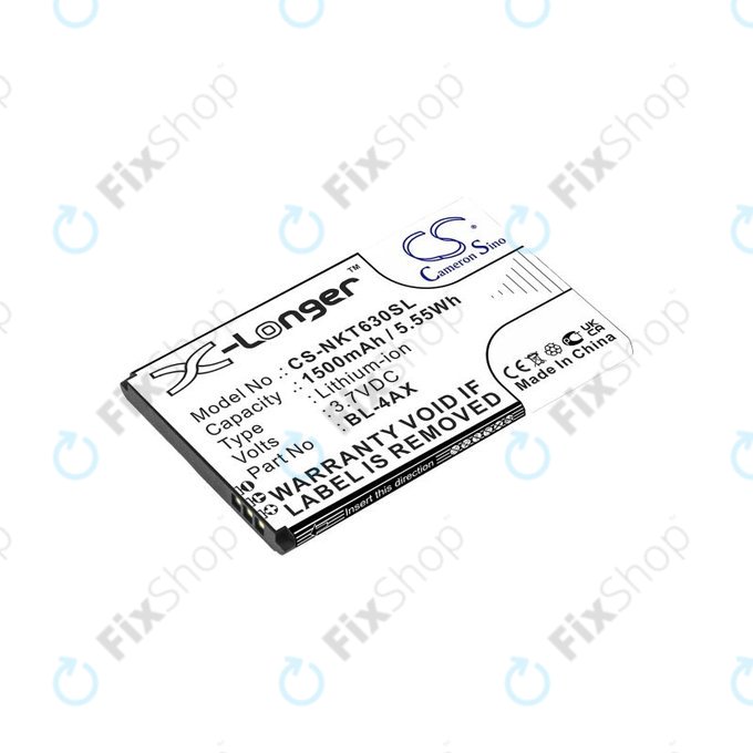 Baterie pro Nokia 6300 4G, Nokia 8000 4G, 1500mAh, Li-Ion, 3.7V, BL-4AX, HQ