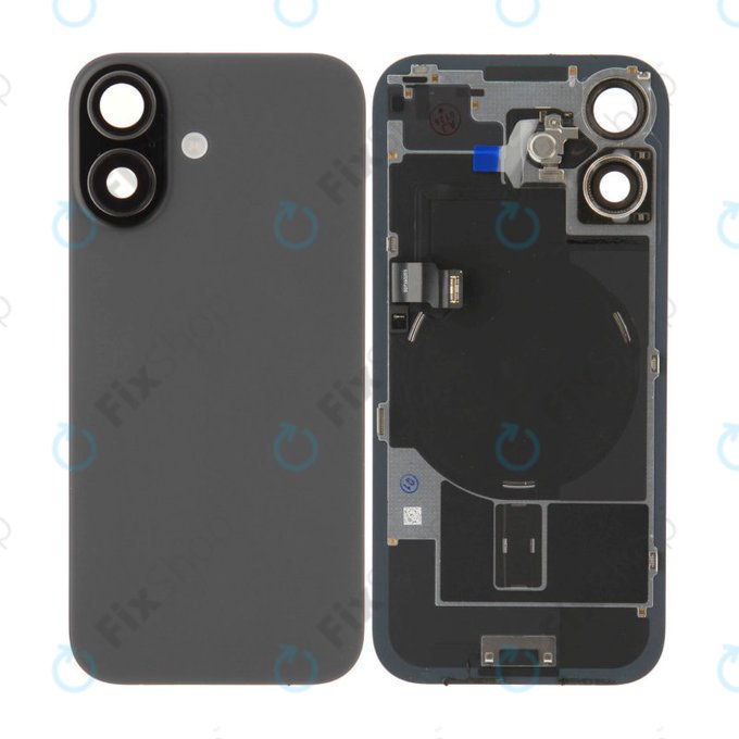 Sklo zadního housingu pro iPhone 17, Black, Pulled A