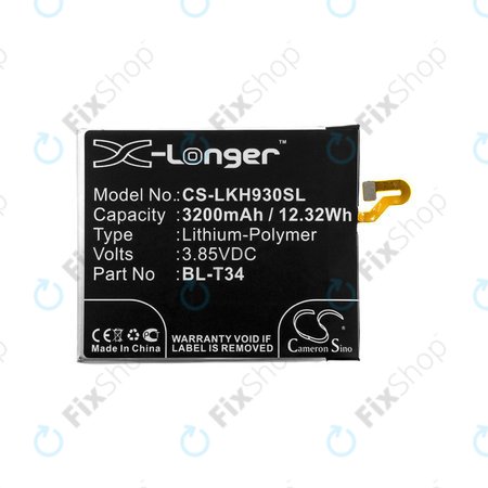 Baterie pro LG H930, V30, V35, 3200mAh, Li-Pol, 3.85V, BL-T34, HQ