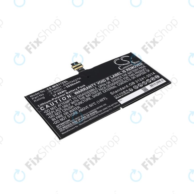 Baterie pro Microsoft Surface Pro 4, 5050mAh, Li-Pol, 7.5V, DYNR01, HQ