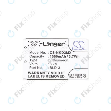 Baterie pro Nokia 7250i, 6610, 6585, 6560, 6200, 6220, 1000mAh, Li-Ion, 3.7V, BLD-3, HQ