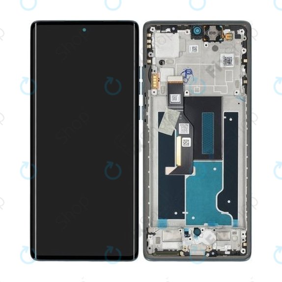 Motorola Edge 50 Fusion - LCD Displej + Dotykové Sklo + Rám (Forest Blue) - 5D68C24633 Genuine Service Pack