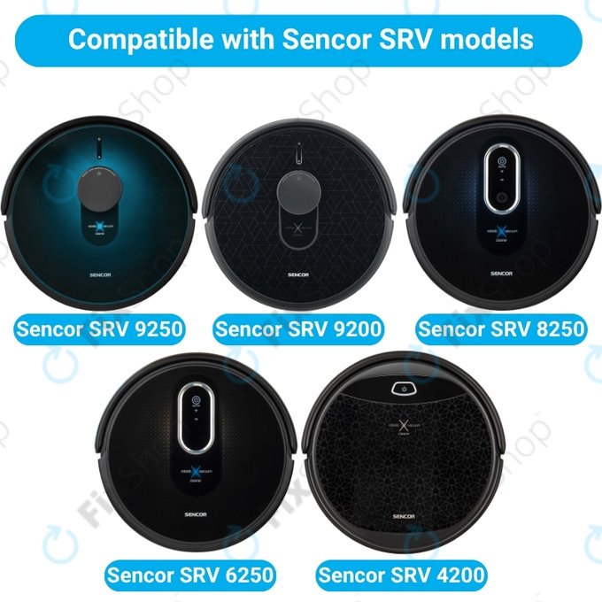 Sada náhradních dílů pro Sencor SRV9250, 9200, 8250, 6250, 4200 (1x Hlavní kartáč, 2x Filtr, 2x Boční kartáč, 2x Mopovací útěrka)