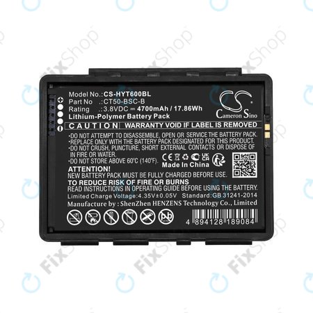 Baterie pro Honeywell CT50, Dolphin CT60, 4700mAh, Li-Pol, 3.8V, CT50-BSC-B, HQ