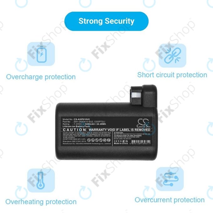 AEG RX-series, Electrolux E, P-series - Baterie S91-0400410-SU2, OSBP72LI, OSBP72LI25 Li-Ion 7.2V 3400mAh HQ
