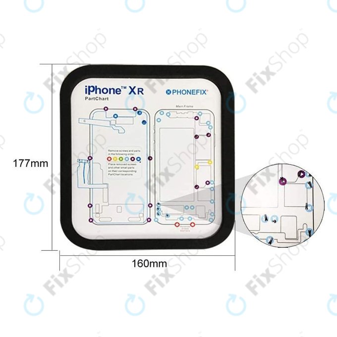 Magnetický Organizér Šroubků se Schématem (iPhone 6 - 11 Pro Max)