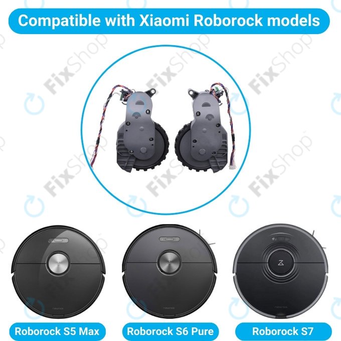 Xiaomi Roborock S5 Max, S6 Pure, S7 - Levé a Pravé Kolečko s Motorem (Šedé)