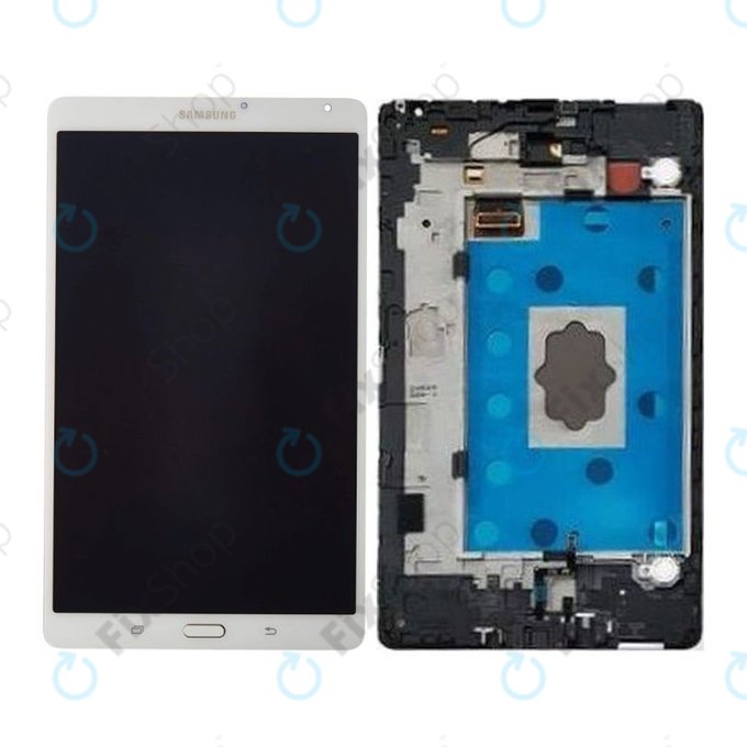 Samsung Galaxy Tab S 8.4 T700 - LCD Displej + Dotykové Sklo + Rám (Dazzling White) - GH97-16047A Genuine Service Pack