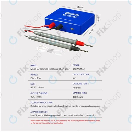 Mechanic iShort Pro - Multifunkční Detektor a Odstraňovač Zkratů
