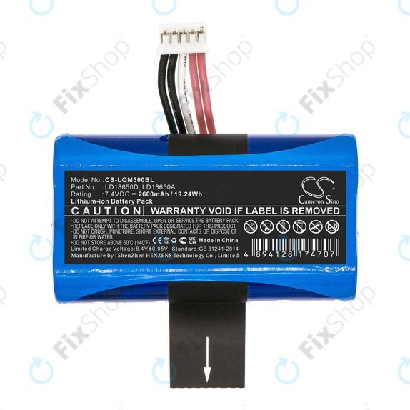Baterie pro Ingenico Apos A8, 2600mAh, Li-Ion, 7.4V, LD18650D, HQ