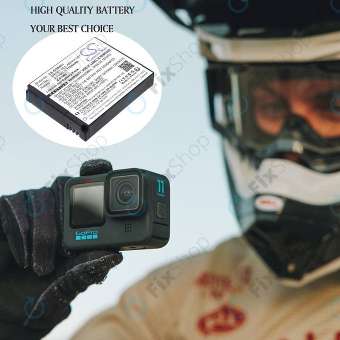 Baterie pro GoPro HD Hero, Hero2, 1100mAh, Li-Ion, 3.7V, AHDBT-001, HQ
