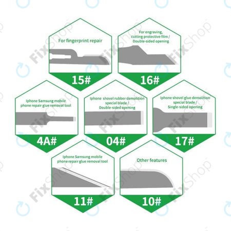 Relife RL-101B - Čepele s Rukojetí pro Odstranění Lepidla 8v1