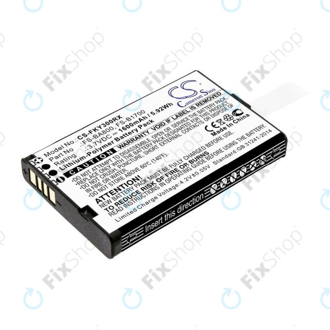 Baterie pro Flysky FA605, FS-GT2B, FS-I10, 1600mAh, Li-Pol, 3.7V, FS-BA800, HQ