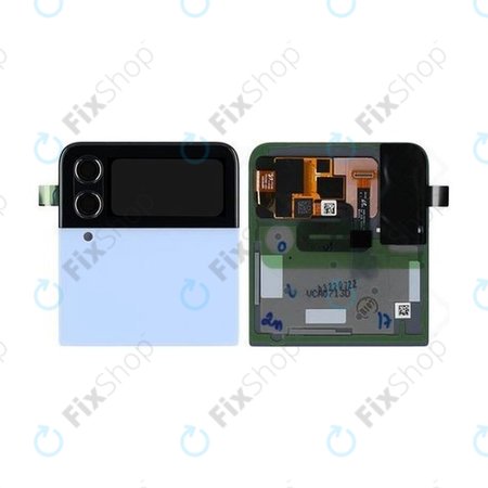 Samsung Galaxy Z Flip 4 F721B - LCD Displej + Dotykové Sklo + Rám (Vnější) (Blue) - GH97-27947D Genuine Service Pack