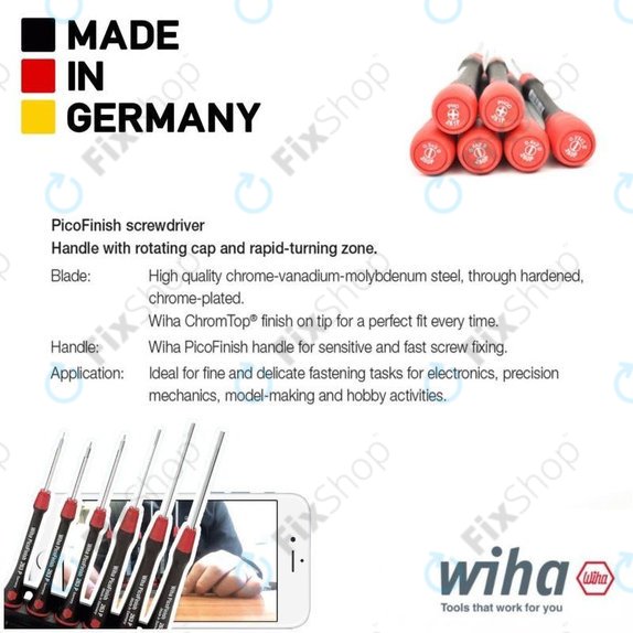 Wiha PicoFinish® 260P - Přesný Šroubovák - Plochý 1.0mm