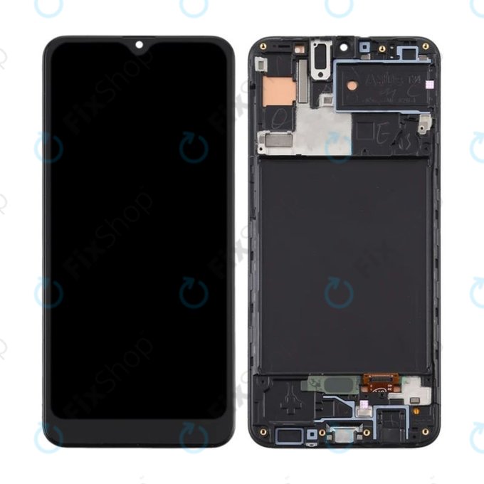Samsung Galaxy A30s A307F - LCD Displej + Dotykové Sklo + Rám (Prism Crush Black) TFT
