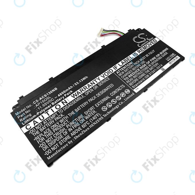 Baterie pro Acer Aspire S13, Chromebook R13, 4600mAh, Li-Pol, 11.55V, AP15O3K, HQ