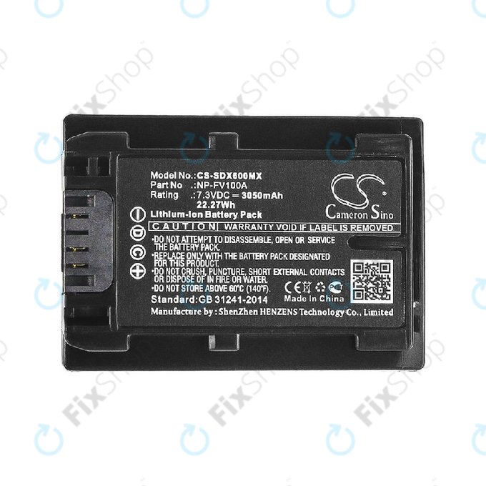 Baterie pro Sony Fdr-Ax33, Sony Fdr-Ax40, 3050mAh, Li-Ion, 7.3V, NP-FV100A, HQ
