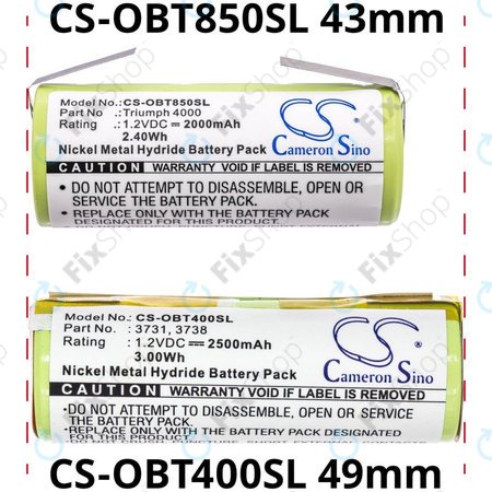 Baterie pro Oral-B Triumph 4000, 2000mAh, Ni-MH, 1.2V, 3761, HQ