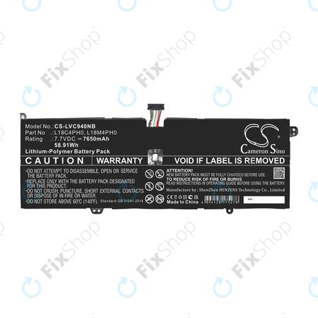Baterie pro Lenovo Yoga C940, 7650mAh, Li-Pol, 7.7V, L18C4PH0, HQ