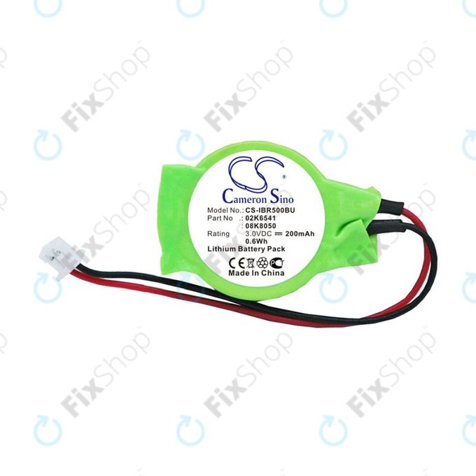 Záložní baterie pro Lenovo Thinkpad, 200mAh, Lithium, 3V, 02K6541, HQ