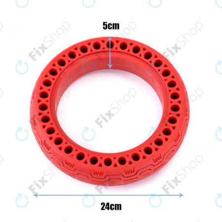 Xiaomi Mi Electric Scooter 1S, 2 M365, Essential, Pro, Pro 2 - Odolná Plná Bezdušová Pneumatika (Typ 1) (Red)