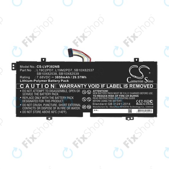 Baterie pro Lenovo IdeaPad 3, Duet 3, 3850mAh, Li-Pol, 7.68V, L19C2PD7, HQ