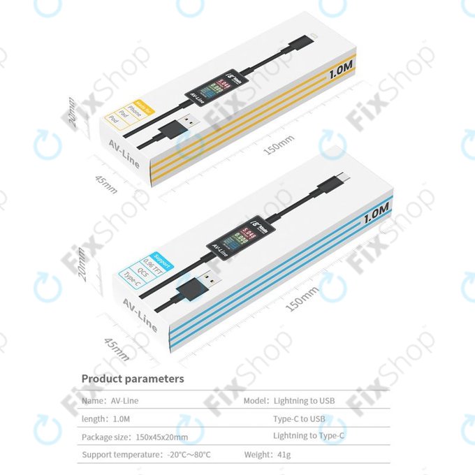 AV-Line - Smart Detekční Nabíjecí Kabel (USB-C - USB-C)