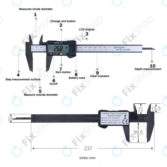 ProStormer - Posuvné Měřidlo - Šuplera Plastová (150mm)