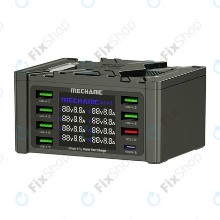Mechanic V-Power 8 Pro - USB Servisní Nabíjecí Stanice s USB-C, USB 3.0