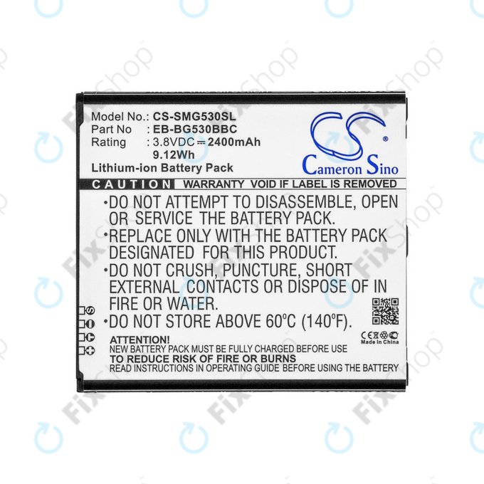 Baterie pro Samsung Galaxy J3, 2400mAh, Li-Ion, 3.8V, EB-BG530BBC, HQ