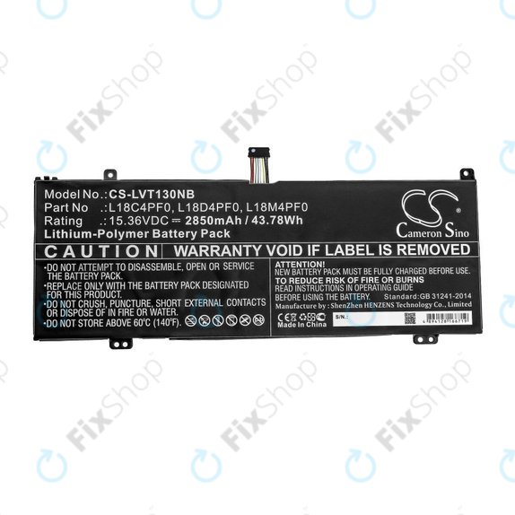 Baterie pro Lenovo ThinkBook 13s, 14s, 2850mAh, Li-Pol, 15.36V, L18C4PF0, HQ