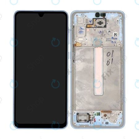 Samsung Galaxy A33 5G A336B - LCD Displej + Dotykové Sklo + Rám (Awesome Blue) - GH82-28143C, GH82-28144C Genuine Service Pack