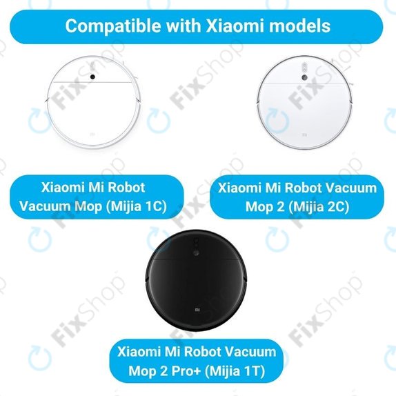Sada náhradních dílů pro Xiaomi Mi Robot Vacuum Mop (Mijia 1C), 2 (Mijia 2C) 2 Pro+ (Mijia 1T) (1x Hlavní kartáč, 2x Filtr, 2x Boční kartáč)