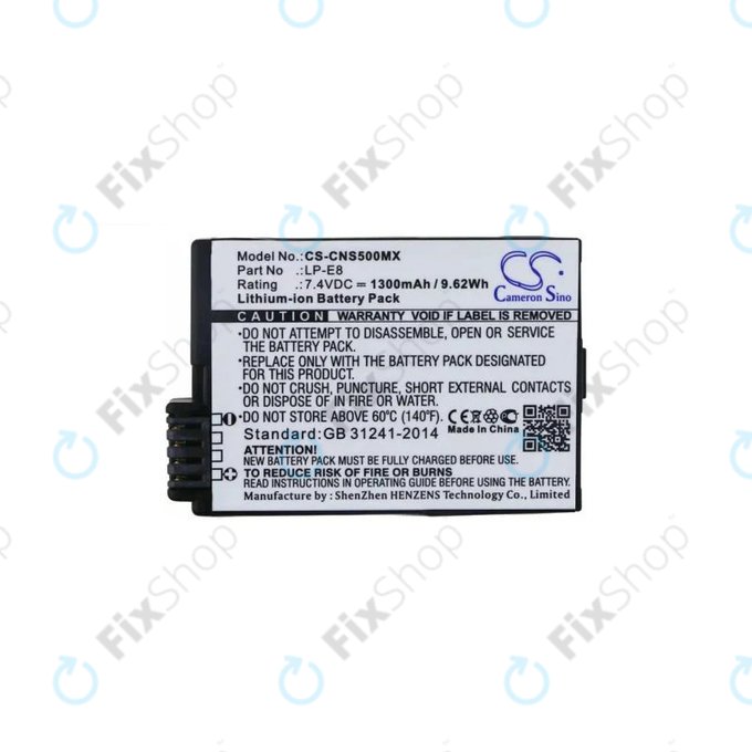 Canon EOS 550D, 600D, 650D, 700D, Kiss X4, X5, X6i, Rebel T2i, T3i, T4i, T5i - Baterie LP-E8 Li-Ion 1300mAh HQ