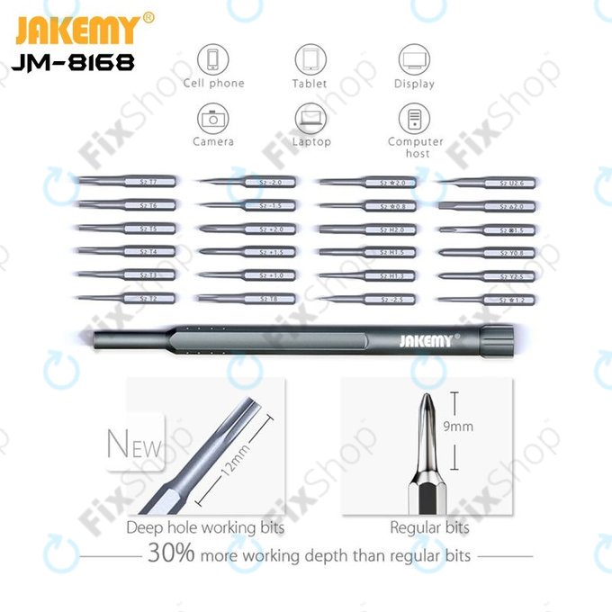 Jakemy JM-8168 - Sada Servisního Nářadí pro Servis Elektroniky 24v1