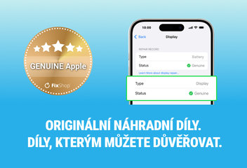 Představujeme novou úroveň kvality: GENUINE Apple originální náhradní díly