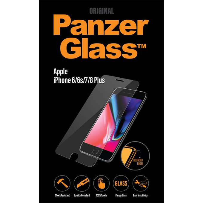 PanzerGlass - Tvrzené Sklo Standard Fit pro iPhone 6 Plus, 6s Plus, 7 Plus, 8 Plus, transparent