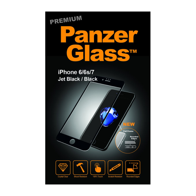 PanzerGlass PREMIUM - Tvrzené Sklo pro iPhone 6, 6S, 7, 8, SE 2020 a SE 2022, černá